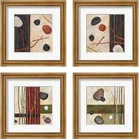 Framed 'Sticks and Stones 4 Piece Framed Art Print Set' border=