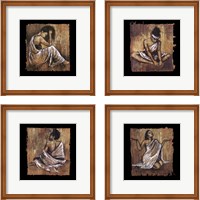 Framed 'Soulful Grace 4 Piece Framed Art Print Set' border=