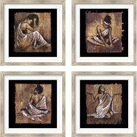 Framed 'Soulful Grace 4 Piece Framed Art Print Set' border=