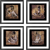 Framed 'Soulful Grace 4 Piece Framed Art Print Set' border=