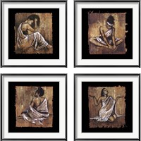 Framed 'Soulful Grace 4 Piece Framed Art Print Set' border=