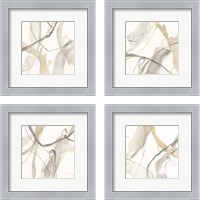 Framed 'Neutral Momentum 4 Piece Framed Art Print Set' border=