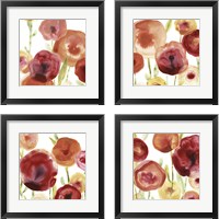 Framed 'Poppy Patch 4 Piece Framed Art Print Set' border=