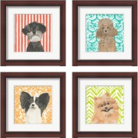 Framed 'Parlor Pooches 4 Piece Framed Art Print Set' border=