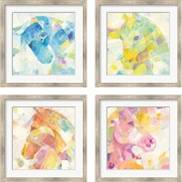 Framed 'Kaleidoscope Horse 4 Piece Framed Art Print Set' border=