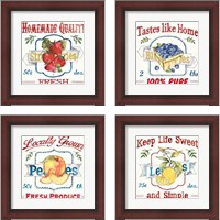 Framed 'Fruit Stand  4 Piece Framed Art Print Set' border=