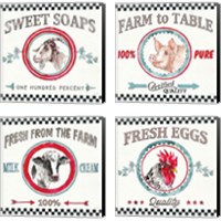 Framed 'Farm Signs 4 Piece Canvas Print Set' border=