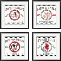 Framed 'Farm Signs 4 Piece Framed Art Print Set' border=