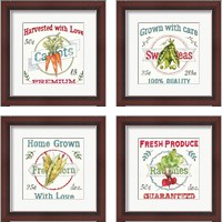 Framed 'Veggie Market  4 Piece Framed Art Print Set' border=