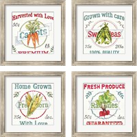 Framed 'Veggie Market  4 Piece Framed Art Print Set' border=