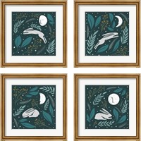 Framed 'Sweet Dreams Bunny 4 Piece Framed Art Print Set' border=