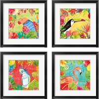 Framed 'Tutti Frutti  4 Piece Framed Art Print Set' border=