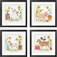 Framed 'Farm Market  4 Piece Framed Art Print Set' border=