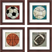 Framed 'Ball 4 Piece Framed Art Print Set' border=