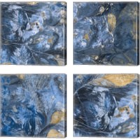 Framed 'Gilded Indigo 4 Piece Canvas Print Set' border=