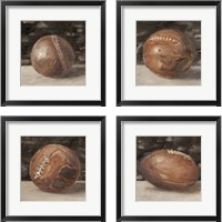 Framed 'Vintage Leather 4 Piece Framed Art Print Set' border=