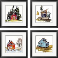 Framed 'Rad Cabin 4 Piece Framed Art Print Set' border=