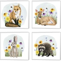 Framed 'Wild Woodland 4 Piece Canvas Print Set' border=