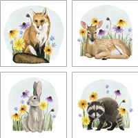 Framed 'Wild Woodland 4 Piece Art Print Set' border=