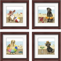 Framed 'Let's Go for a Boardwalk 4 Piece Framed Art Print Set' border=