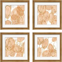 Framed 'Sunset Drift 4 Piece Framed Art Print Set' border=