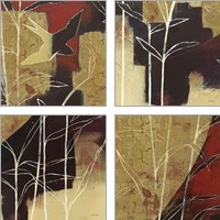 Framed 'Sun Stems Tile 4 Piece Art Print Set' border=