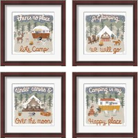 Framed 'Gone Glamping 4 Piece Framed Art Print Set' border=