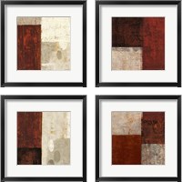 Framed 'Cayenne Square  4 Piece Framed Art Print Set' border=