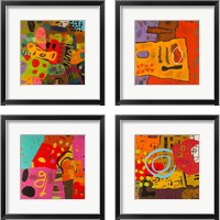 Framed 'Conversations in the Abstract 4 Piece Framed Art Print Set' border=