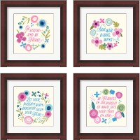 Framed 'Fierce Girl Pink 4 Piece Framed Art Print Set' border=