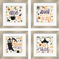 Framed 'Creepin' it Real! 4 Piece Framed Art Print Set' border=