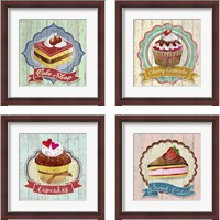 Framed 'Dessert 4 Piece Framed Art Print Set' border=