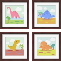 Framed 'Li'l Dino 4 Piece Framed Art Print Set' border=