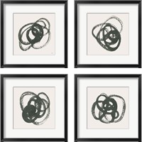 Framed 'Scribbly Black 4 Piece Framed Art Print Set' border=