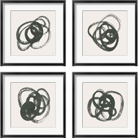 Framed 'Scribbly Black 4 Piece Framed Art Print Set' border=