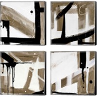 Framed 'Bold Abstract 4 Piece Canvas Print Set' border=