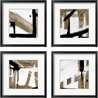 Framed 'Bold Abstract 4 Piece Framed Art Print Set' border=