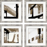 Framed 'Bold Abstract 4 Piece Framed Art Print Set' border=