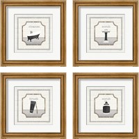 Framed 'Modern Gray Bath 4 Piece Framed Art Print Set' border=