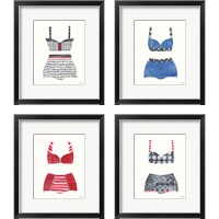 Framed 'Bathing Beauty 4 Piece Framed Art Print Set' border=