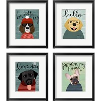 Framed 'Bundle Up 4 Piece Framed Art Print Set' border=