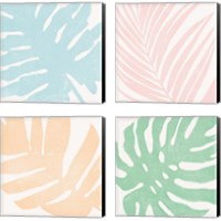 Framed 'Tropical Treasures Pastel 4 Piece Canvas Print Set' border=