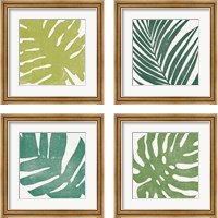 Framed 'Tropical Treasures 4 Piece Framed Art Print Set' border=