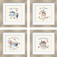 Framed 'Summer Garden  4 Piece Framed Art Print Set' border=