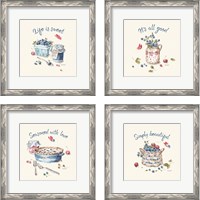 Framed 'Summer Garden  4 Piece Framed Art Print Set' border=