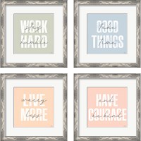 Framed 'Morning Affirmations 4 Piece Framed Art Print Set' border=