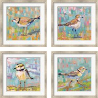 Framed 'Coastal Plover 4 Piece Framed Art Print Set' border=