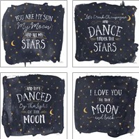 Framed 'Celestial Love 4 Piece Art Print Set' border=