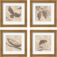 Framed 'Spirit Lodge 4 Piece Framed Art Print Set' border=