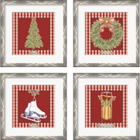 Framed 'Hometown Christmas 4 Piece Framed Art Print Set' border=